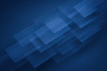 Poster - A dynamic arrangement translucent rectangles cascades diagonally on a rich slate blue canvas symbolizing business strategy and decision making with clarity and innovation