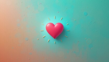 Poster - Heart symbolizing love and affection digital artwork vibrant colors abstract environment close-up view concept of emotion and connection