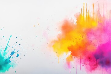 Poster - Vibrant Abstract Artwork Featuring Dynamic Colorful Paint Splatters in Various Hues Creating an Energetic and Playful Artistic Expression on Canvas