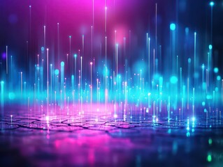 Fototapete - Vibrant Abstract Neon Lights Creating Dynamic Patterns in a Dark Background Evoking a Futuristic and Energetic Atmosphere Suitable for Modern Art