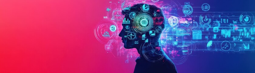 Poster - Futuristic Woman in Advanced Technology Suit with Innovative Facial Features and Unique Headgear Evoking a Sense of Sci Fi and Modern Aesthetics