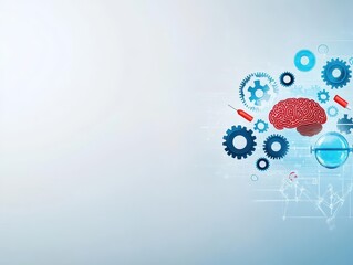 Poster - Intricate Brain Design with Gears Symbolizing Intelligence and Innovation Surrounded by a Magnifying Glass Highlighting the Importance of Thoughtful Analysis