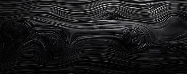 Poster - A close-up of a textured, swirling black surface that creates a captivating abstract design, perfect for backgrounds or artistic projects.