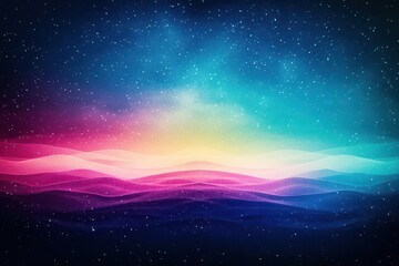 Poster - Vibrant Cosmic Scene Featuring Colorful Background with Stars and Deep Blue Sky Evoking a Sense of Wonder and Serenity in the Night Sky