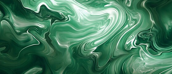 Poster - A vibrant abstract swirl design in shades of green, perfect for backgrounds, wallpapers, or artistic projects.