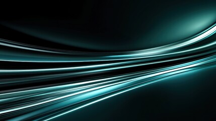 Poster - Teal and silver flowing lines create a dynamic abstract design.