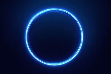 Poster - A glowing blue circle against a dark blue background creating a futuristic and modern aesthetic look