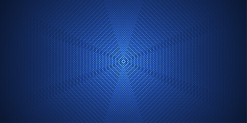 Leinwandbilder - Abstract grid pixel pattern background. Vector illustration element with square, geometric mosaic, texture on dark blue color. Graphic design for digital datum, technology futuristic background
