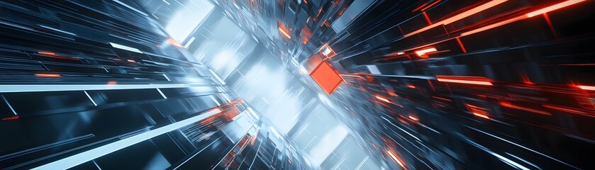 Poster - A dynamic and futuristic abstract background showcasing glowing lines and shapes that convey speed and innovation. Ideal for technology-related projects and digital interfaces.