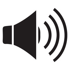 Poster - speaker volume icon Black Silhouette vector illustration isolated on transparent background