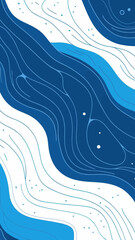 Poster - Abstract Blue and White Minimalist Vector with Fluid Lines and Waves Pattern