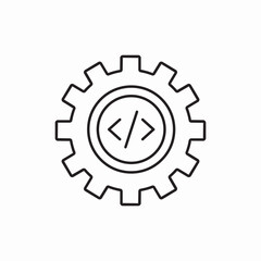Poster - Code development gear icon vector sign