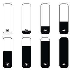 Poster - Brightness level control, icon set. Brightness control icon. Brightness mockup, design for mobile app and web. vector illustration. 