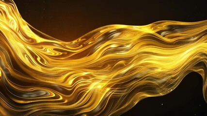 Poster - elegant abstract gold wave design smooth, flowing texture with shimmering effects for luxury backgro
