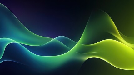 Poster - Abstract glowing wave patterns in vibrant colors.