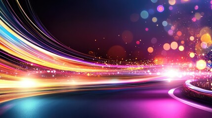 Poster - Police light trail abstract motion with glowing effects and fast movement