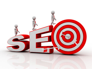 Poster - 3d illustration SEO concept
