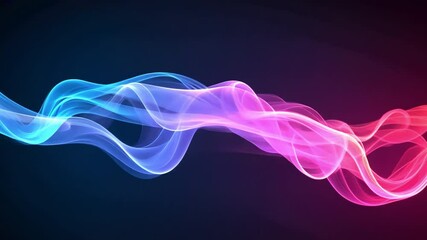 Poster - colorful abstract wave design with flowing lines in vibrant shades of blue, pink, and purple, creati