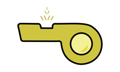 Poster - Whistle vector sign icon. Isometric sports whistle of referee icon of sport match. Flat style white background whistle icon logo sign symbol. Vector image.
