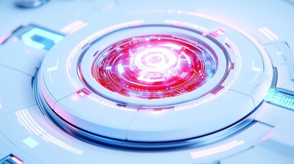 Poster - Futuristic AI Ethics Mandala, a circular design representing privacy, consent, fairness, and autonomy in a harmonious blend of technology and moral principles.