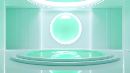 Poster - Futuristic AI Ethics Framework, envisioned within a virtual think-tank room, featuring orbiting ethical principles surrounding a central AI core, immersive and thought-provoking environment.