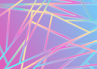 Fototapete - Colorful holographic shiny striped mesh abstract geometric background. Concept pastel vector graphic design