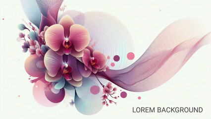 Poster - creative design of orchid background with minimalist wave  in futuristic colour.