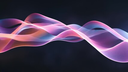 Poster - vibrant abstract wave design flowing lines in pink, blue, and purple against dark background, creati