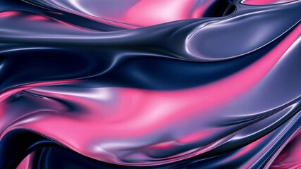 Poster - Vibrant and smooth fabric texture with flowing waves of pink and purple, creating elegant and visually appealing abstract design that reflects light beautifully.