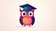 © ULFAITA - Cute owl wearing graduation cap and glasses