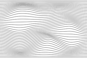 Distorted mapping of a 3d stripe line art with mesh effect, isolated background vector art