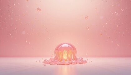 Poster - Captivating jellyfish display underwater scene digital art serene environment close-up view conceptual design for visual impact