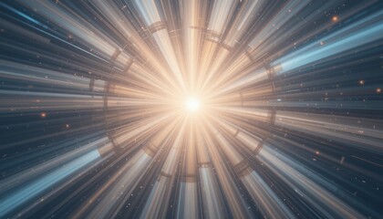 Poster - Dynamic light burst action abstract space digital art cosmic environment frontal view energy concept for visual impact