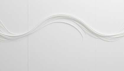 Poster - Flowing white lines abstract art studio space digital design minimalist environment top-down view contemporary aesthetics for modern interiors
