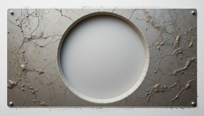 Poster - Abstract circular metal frame studio setting art installation industrial environment close-up view contemporary design for modern aesthetics