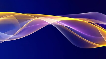 Poster - vibrant abstract background smooth waves in fluid colors of yellow, purple, and blue, evoking energy