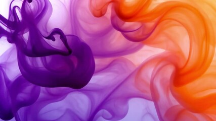 Poster - colorful abstract smoke dynamic purple and orange fluid background texture design evoking movement a