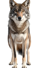  Realistic Photo of a Wolf Standing with Transparent Background and Brown Fur
