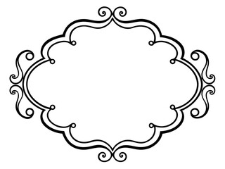 elegant ornamental frame outline vector illustration decorative border flourish vintage retro callig