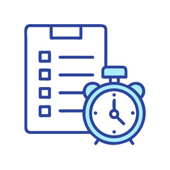 Poster - Alarm Clock with Task List Icon Representing Time Management and Productivity
