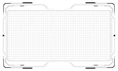 Poster - HUD frames black user interface elements design modern technology futuristic control panel screen digital hologram window gaming menu touching cyber monitor set white background vector