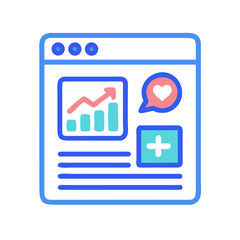 Poster - Blog Page with Engagement Stats Icon Representing Website Analytics and Interaction