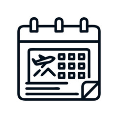 Aufkleber - Calendar with Landmark Icon Representing Travel Itinerary and Planning
