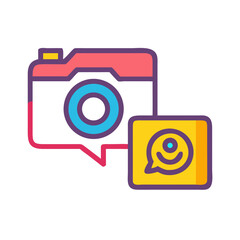 Poster - Camera Icon Representing Visual Content Creation and Photography