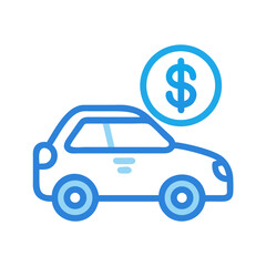 Poster - Car with Loan Interest Icon Representing Auto Financing and Payment Terms