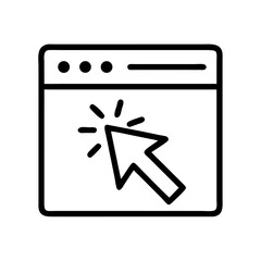 Leinwandbilder - Click Button on Web Page Icon Representing User Interaction or Online Navigation