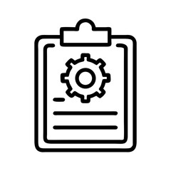 Poster - Clipboard with Gear Settings Icon Representing Task Configuration or Workflow Management