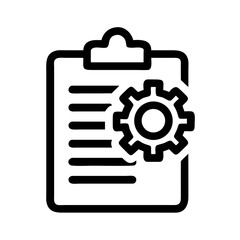 Poster - Clipboard with Gear Settings Icon Representing Task Configuration or Workflow Management