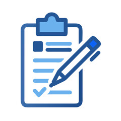 Aufkleber - clipboard with pen icon representing note-taking or form filling task