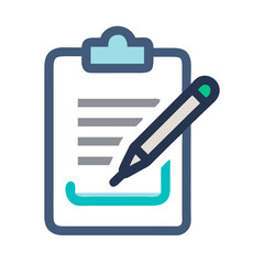 Aufkleber - clipboard with pen icon representing note-taking or form filling task